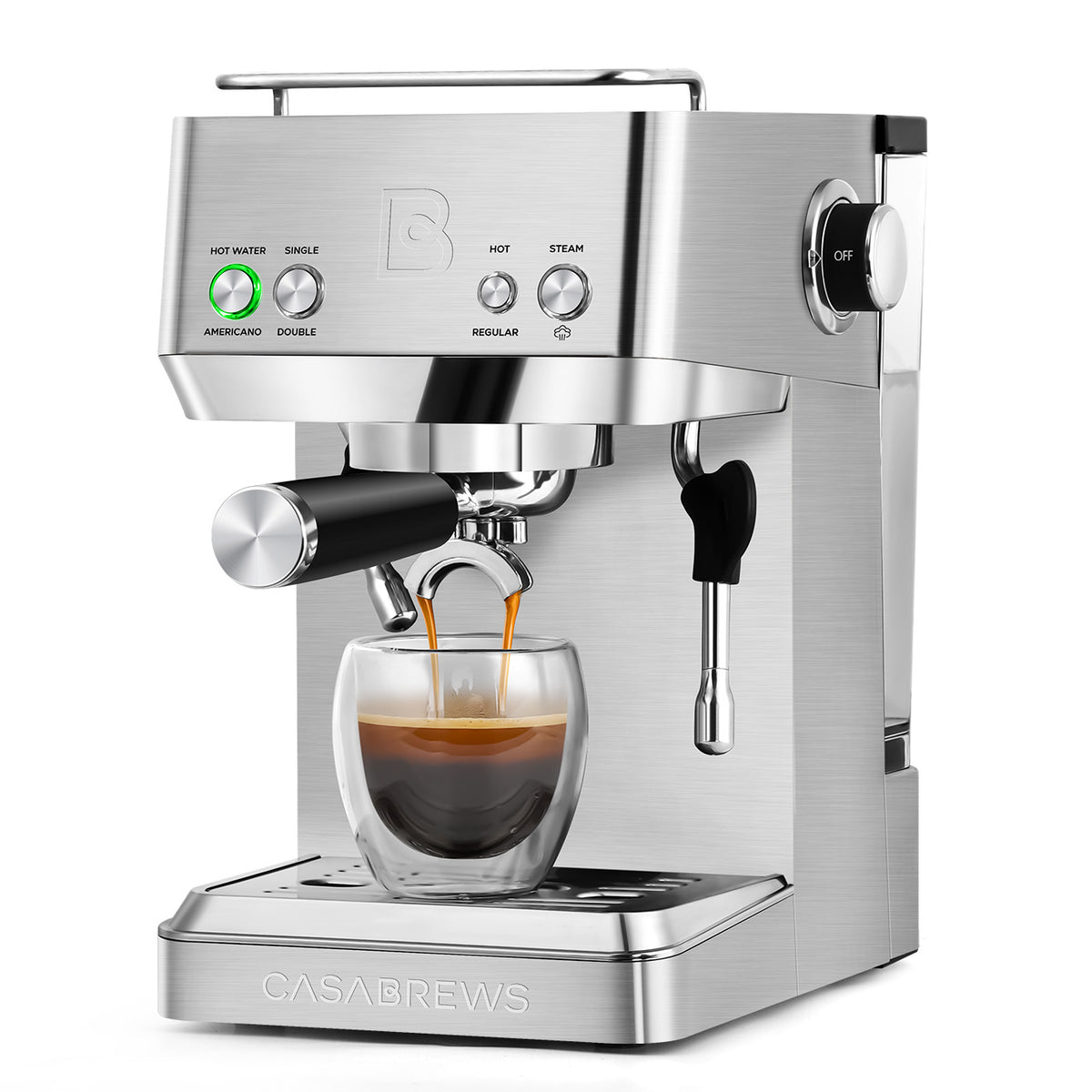 CASABREWS 3700Gense 20-bar Espresso Coffee Machine with Powerful Steam