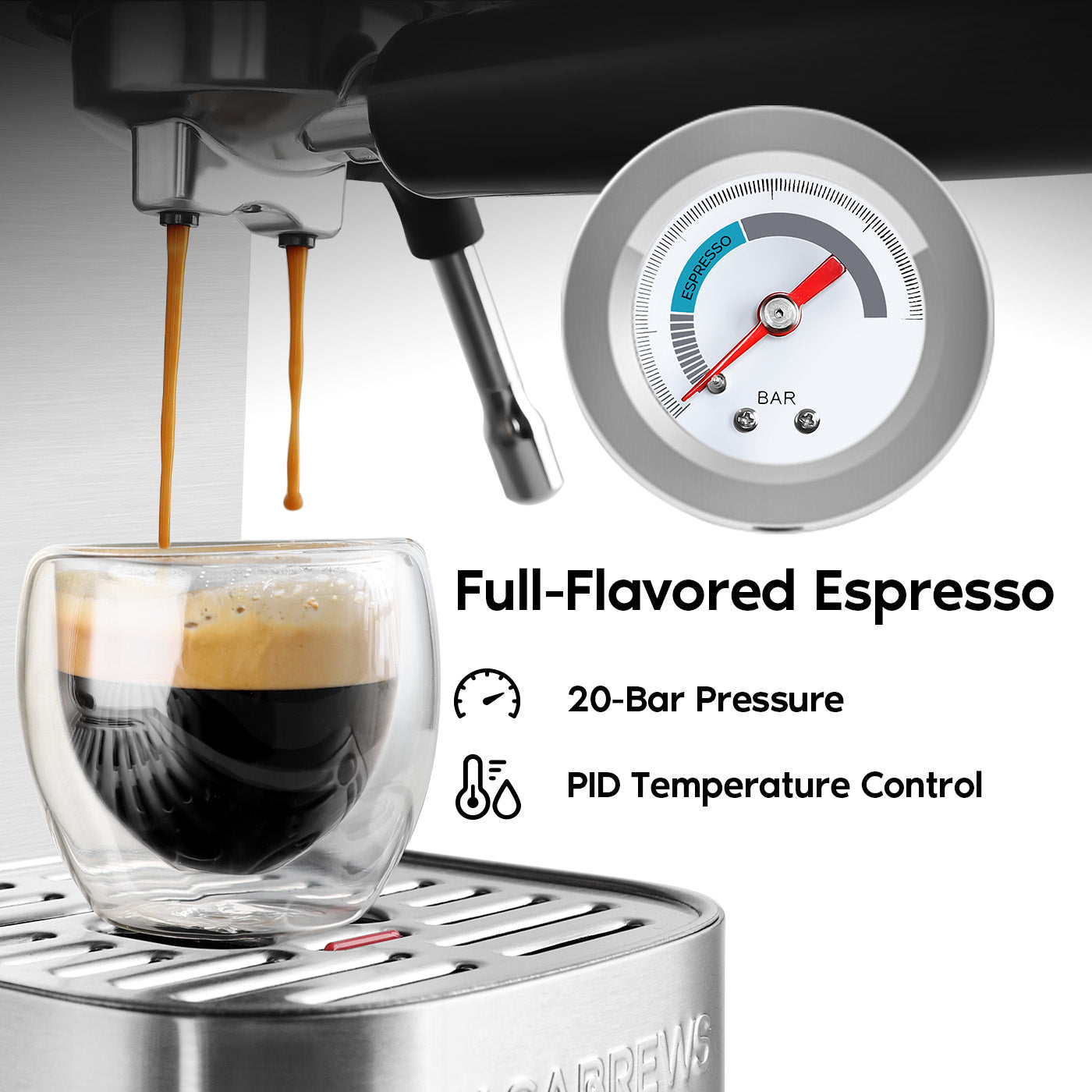 Sincreative CM3700PRO Casabrews 20 Bar 3-in-1 Semi-Automatic Espresso  Machine with Milk Tank