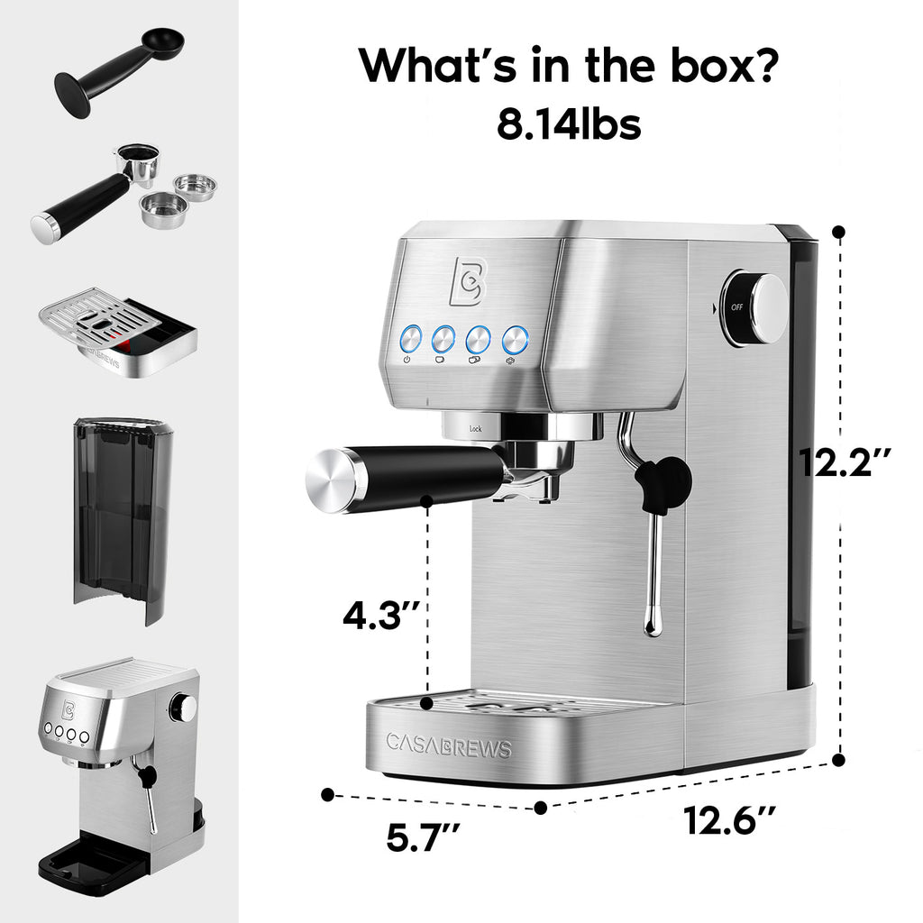 CASABREWS 3700 ESSENTIAL™ 20-Bar-Espressomaschine mit platzsparendem Design