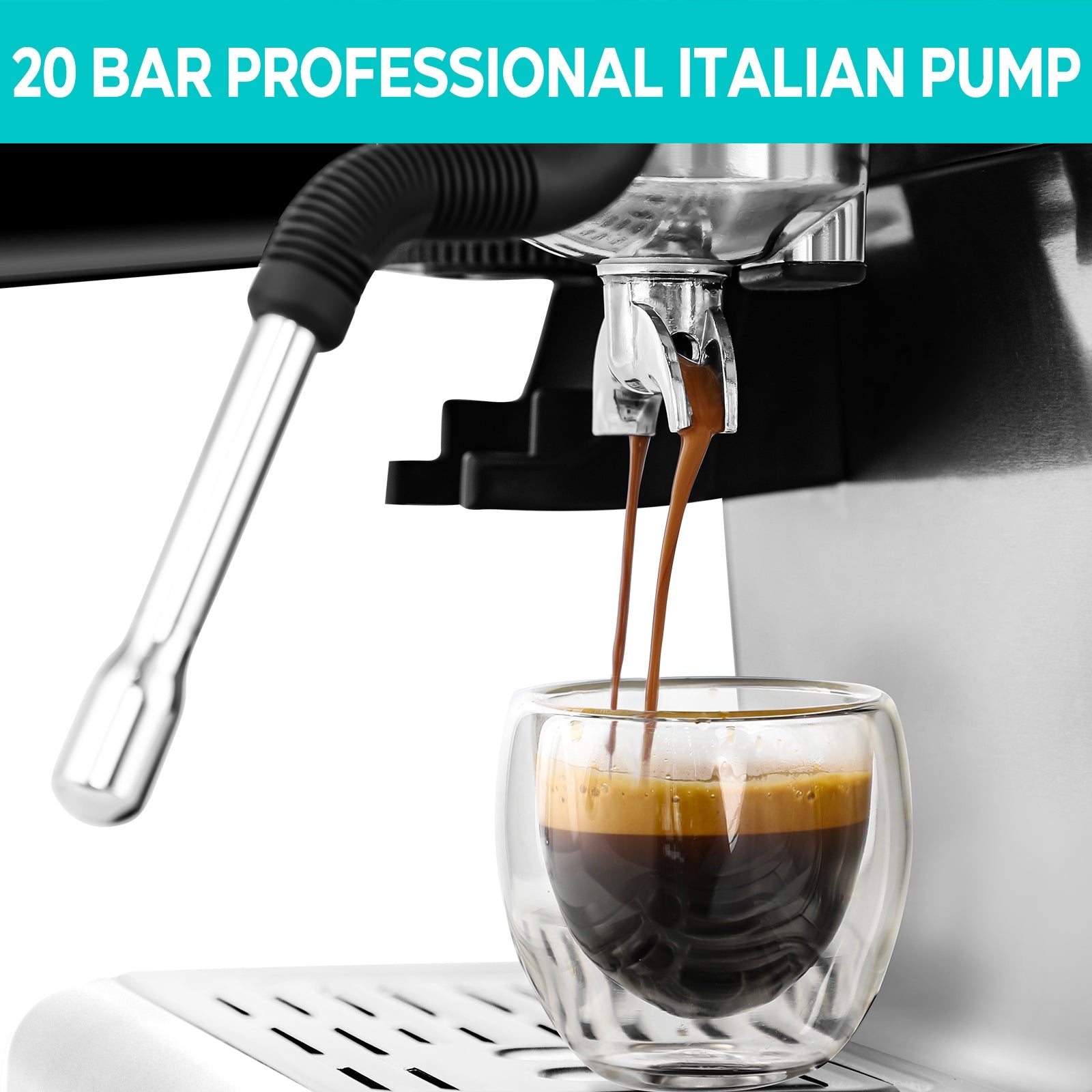 CASABREWS CM5418 Compact 20-Bar Espresso Machine with Stainless Steel Milk Frother Black
