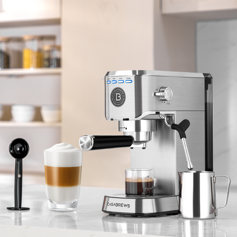 CASABREWS CM5418™ Kompakte 20-Bar-Espressomaschine mit Edelstahl-Milchaufschäumer und Dampfstab